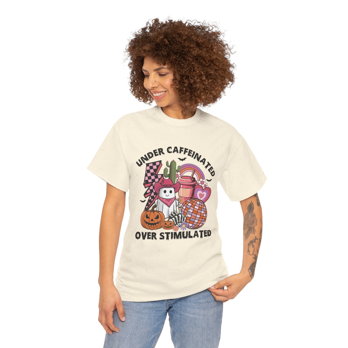 Under Caffeinated Over Stimulated Women's Heavy Cotton T-Shirt