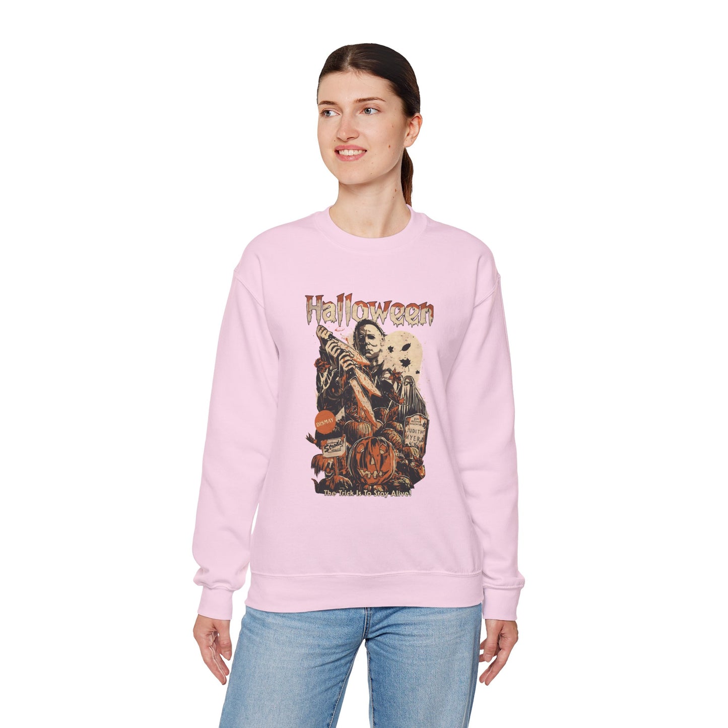 The Trick Is To Stay Alive Unisex Heavy Blend Crewneck Sweatshirt