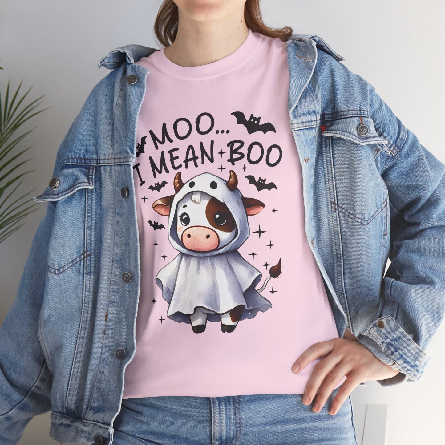 MOO...I Mean-BOO Unisex Heavy Cotton T-Shirt