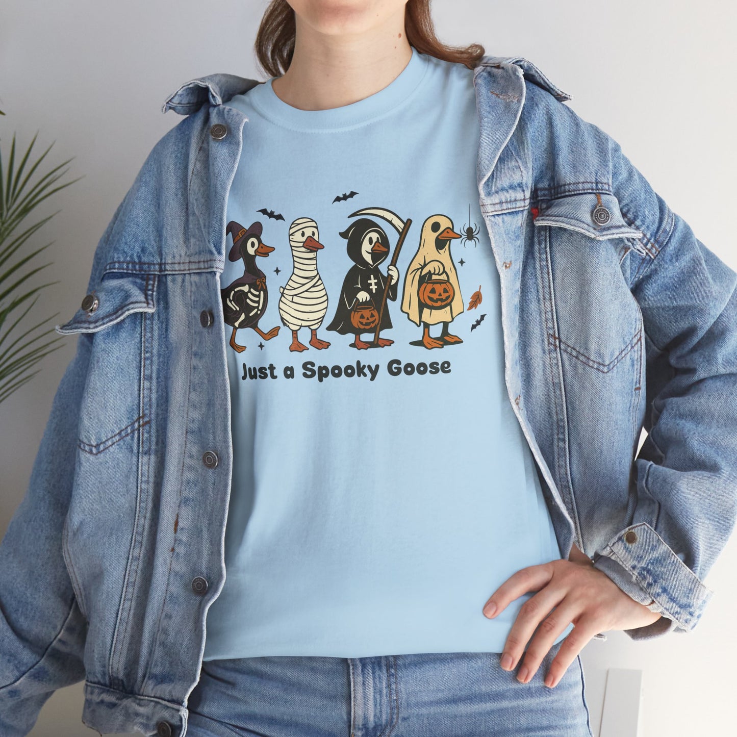 Just A Spooky Goose Unisex Heavy Cotton T-Shirt