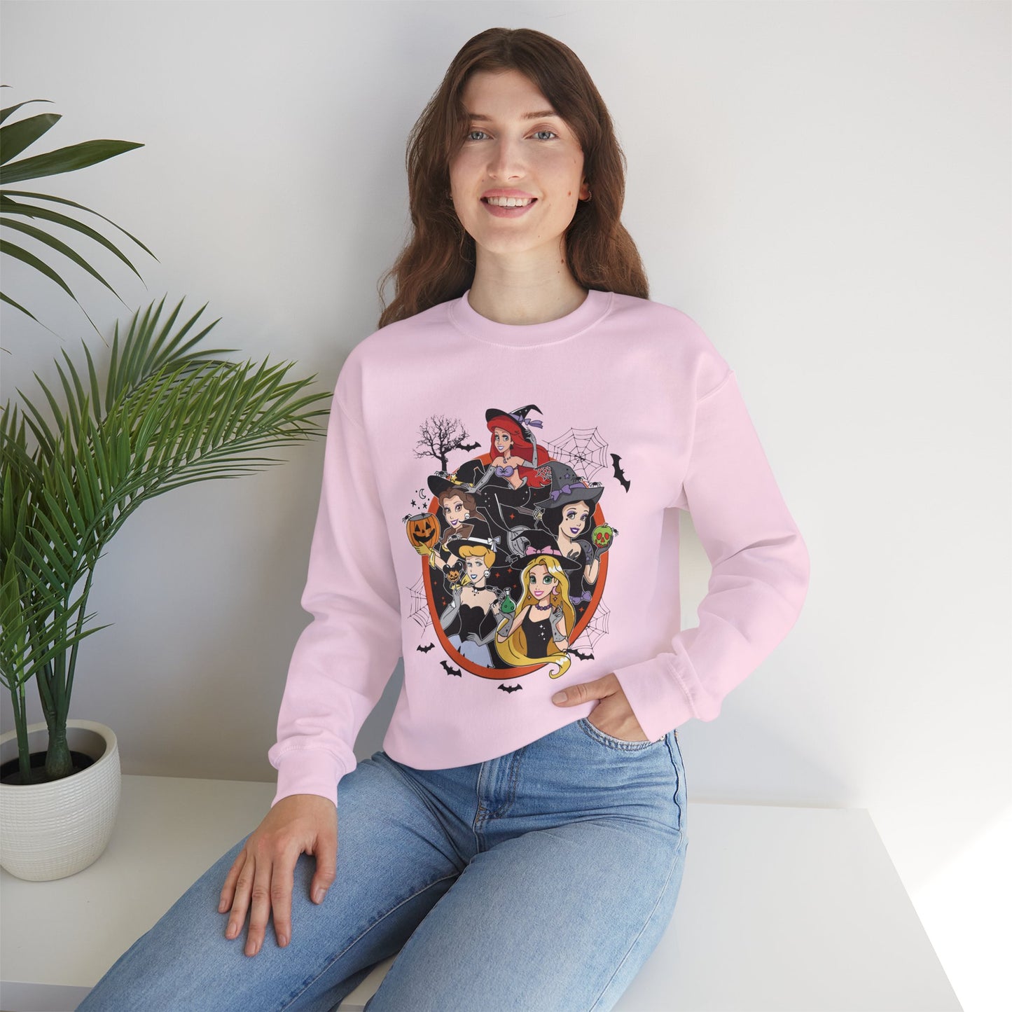 Princess Halloween-Themed Unisex Heavy Blend Crewneck Sweatshirt