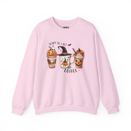 Scary Till I Get My Coffee II Unisex Heavy Blend Crewneck Sweatshirt