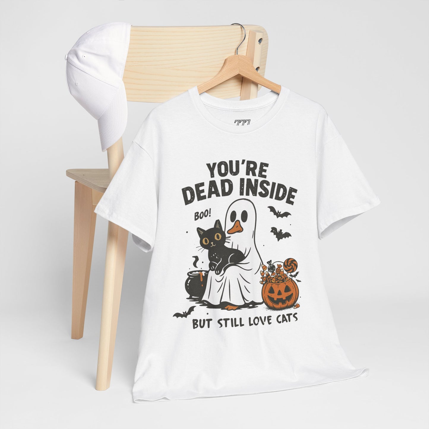 You're Dead Inside But Still Love Cats Unisex Heavy Cotton T-Shirt
