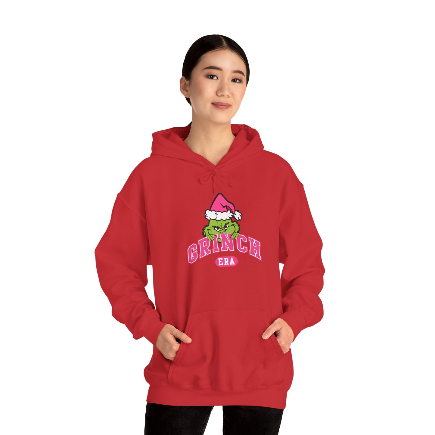 Grinch Era Christmas Hoodie – Cozy Pink Santa Grinch Graphic Hoodie (Unisex)