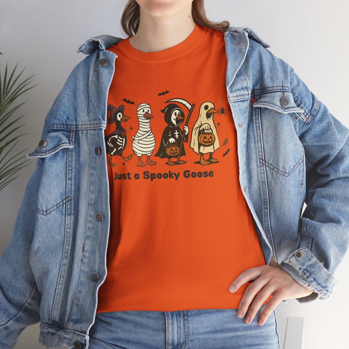 Just A Spooky Goose Unisex Heavy Cotton T-Shirt