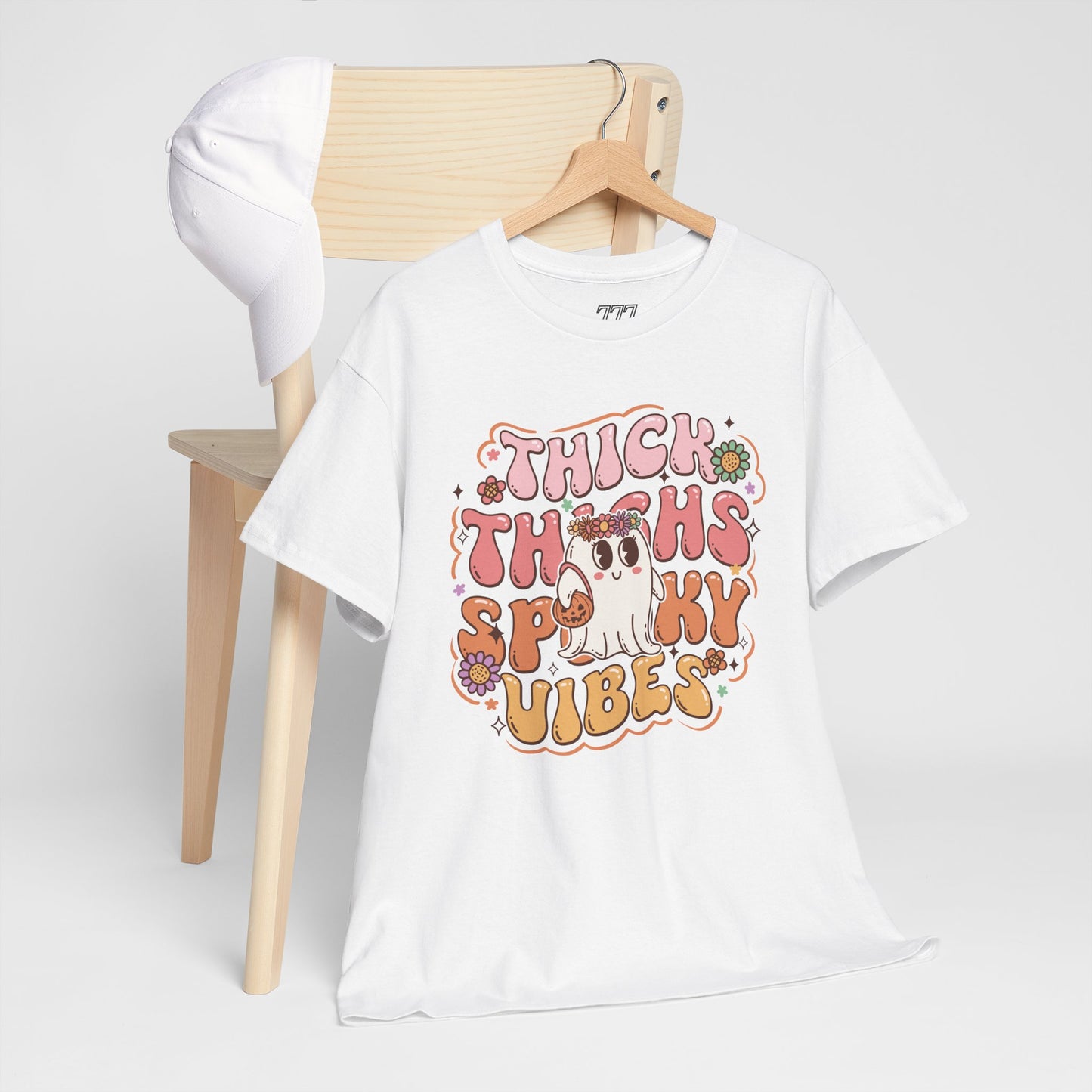 Thick Thighs Spooky Vibes II Women's Heavy Cotton T-Shirt