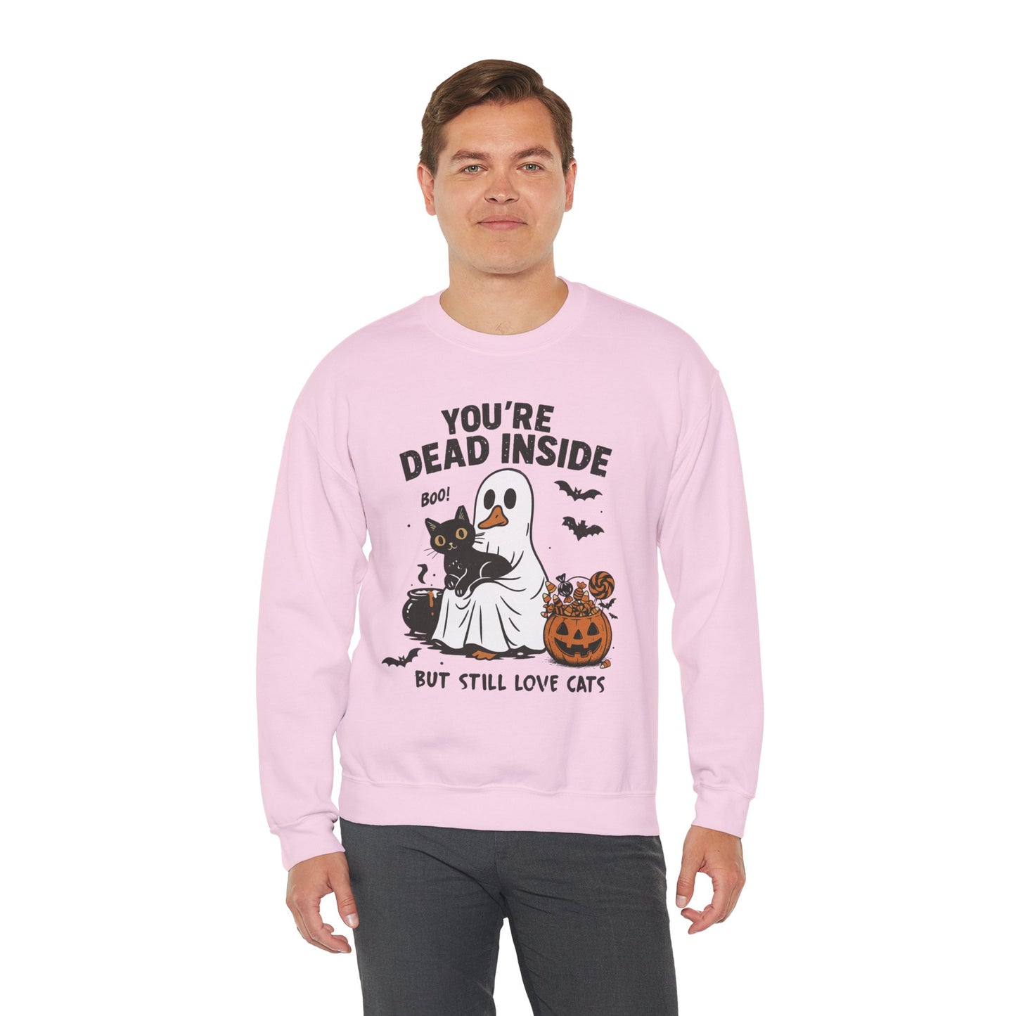 You’re Dead Inside But Still Love Cats Unisex Heavy Blend Crewneck Sweatshirt