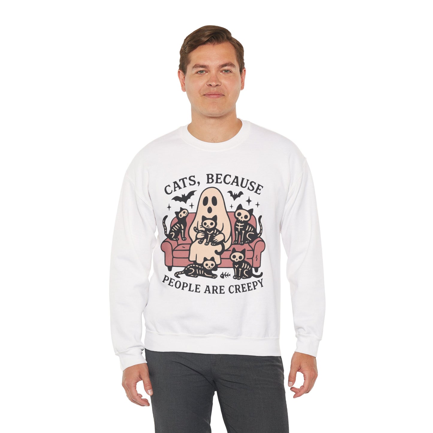 Cats Because People Are Creepy Unisex Heavy Blend Crewneck Sweatshirt