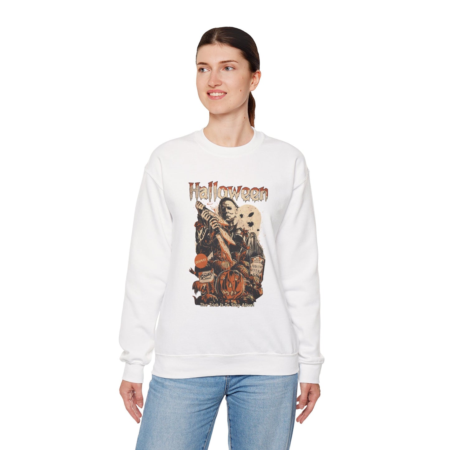 The Trick Is To Stay Alive Unisex Heavy Blend Crewneck Sweatshirt