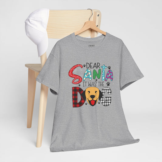 Dear Santa It Was The Dog Christmas T-Shirt – Funny Holiday Dog Lover Tee (Unisex)