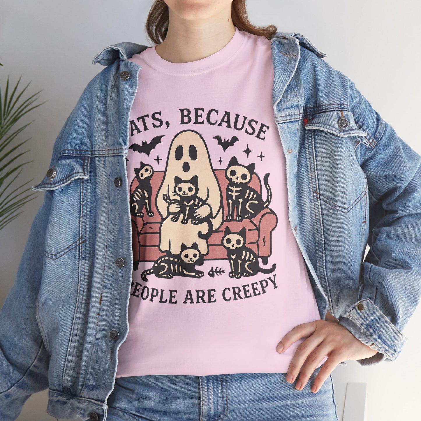 Cats Because People Are Creepy Unisex Heavy Cotton T-Shirt