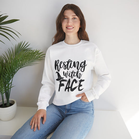 Resting Witch Face Unisex Heavy Blend Crewneck Sweatshirt