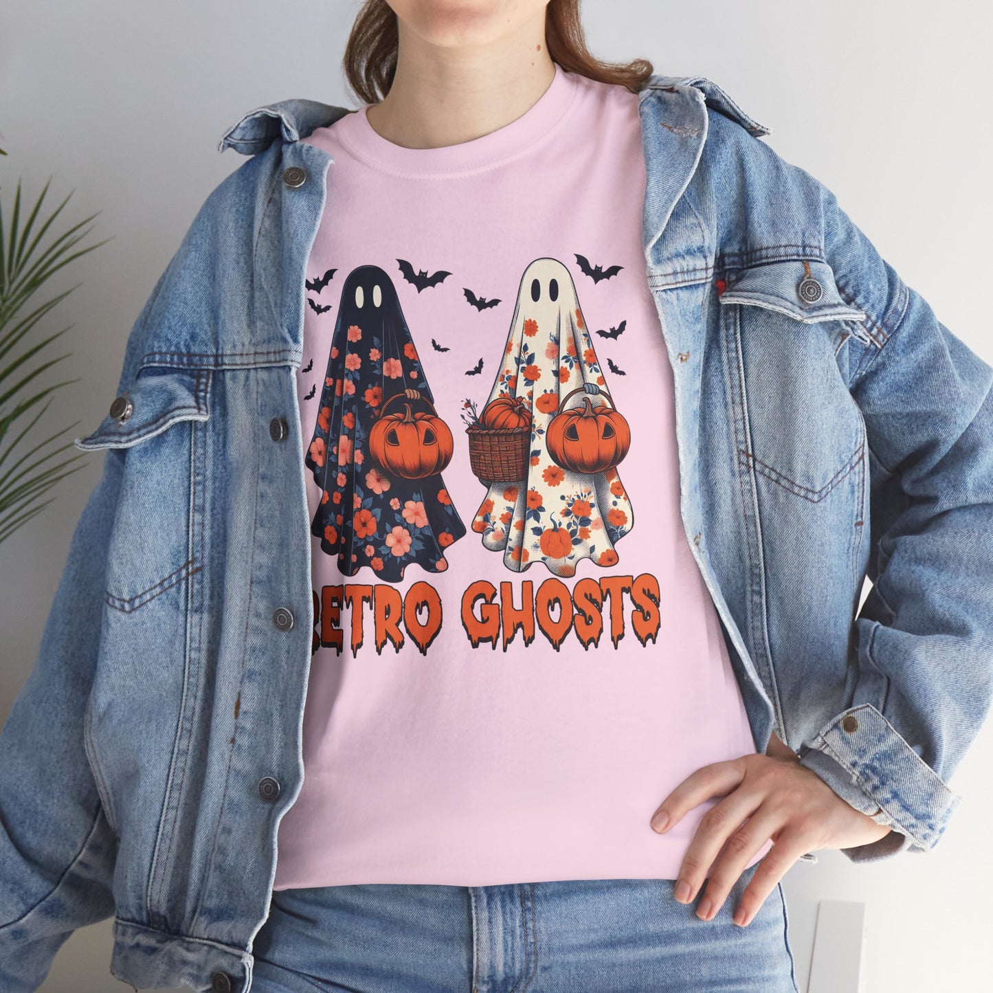 Retro Ghosts Unisex Heavy Cotton T-Shirt