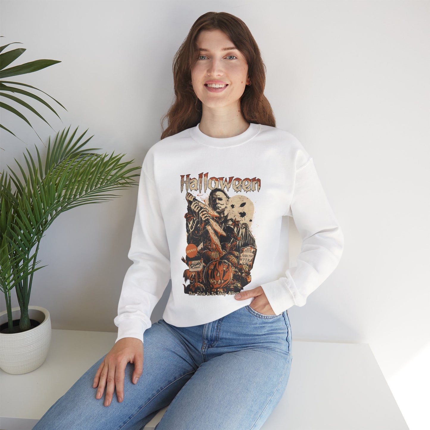 The Trick Is To Stay Alive Unisex Heavy Blend Crewneck Sweatshirt