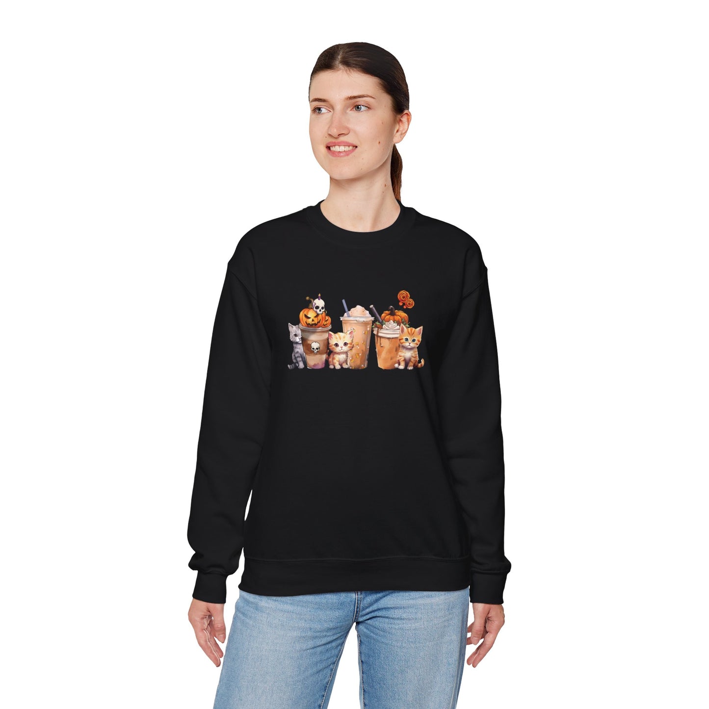 Coffee & Cats Unisex Heavy Blend Crewneck Sweatshirt