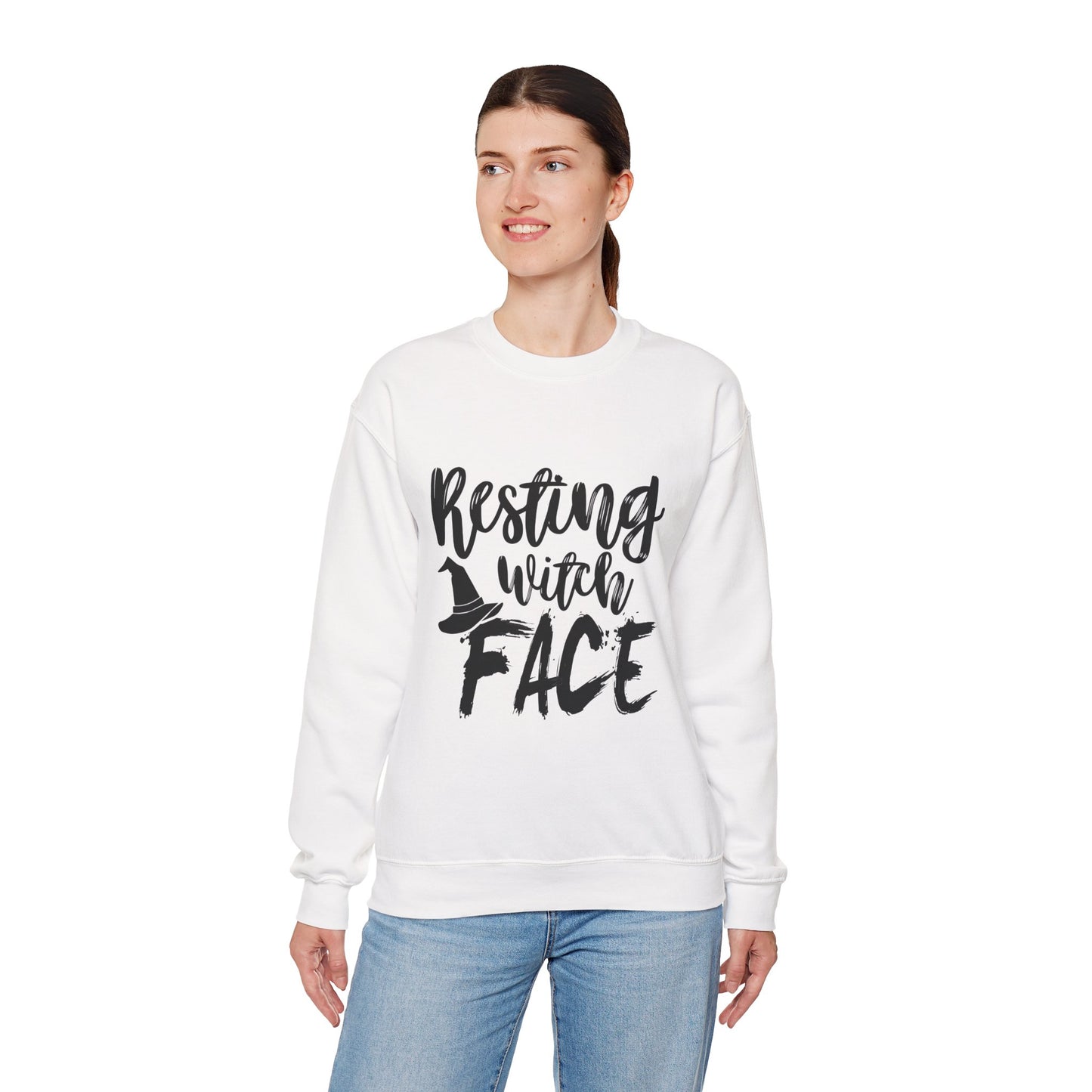 Resting Witch Face Unisex Heavy Blend Crewneck Sweatshirt
