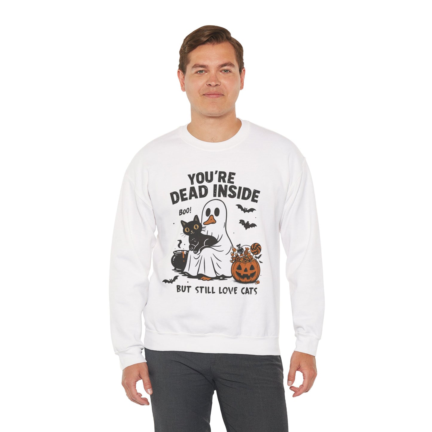 You’re Dead Inside But Still Love Cats Unisex Heavy Blend Crewneck Sweatshirt