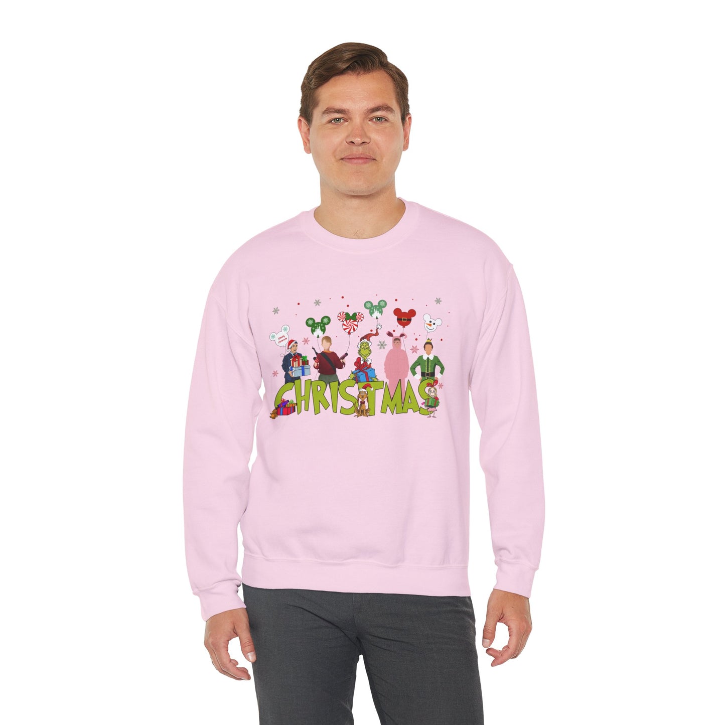 Christmas Character Squad Sweatshirt – Cute Festive Holiday Characters Unisex Heavy Blend Crewneck