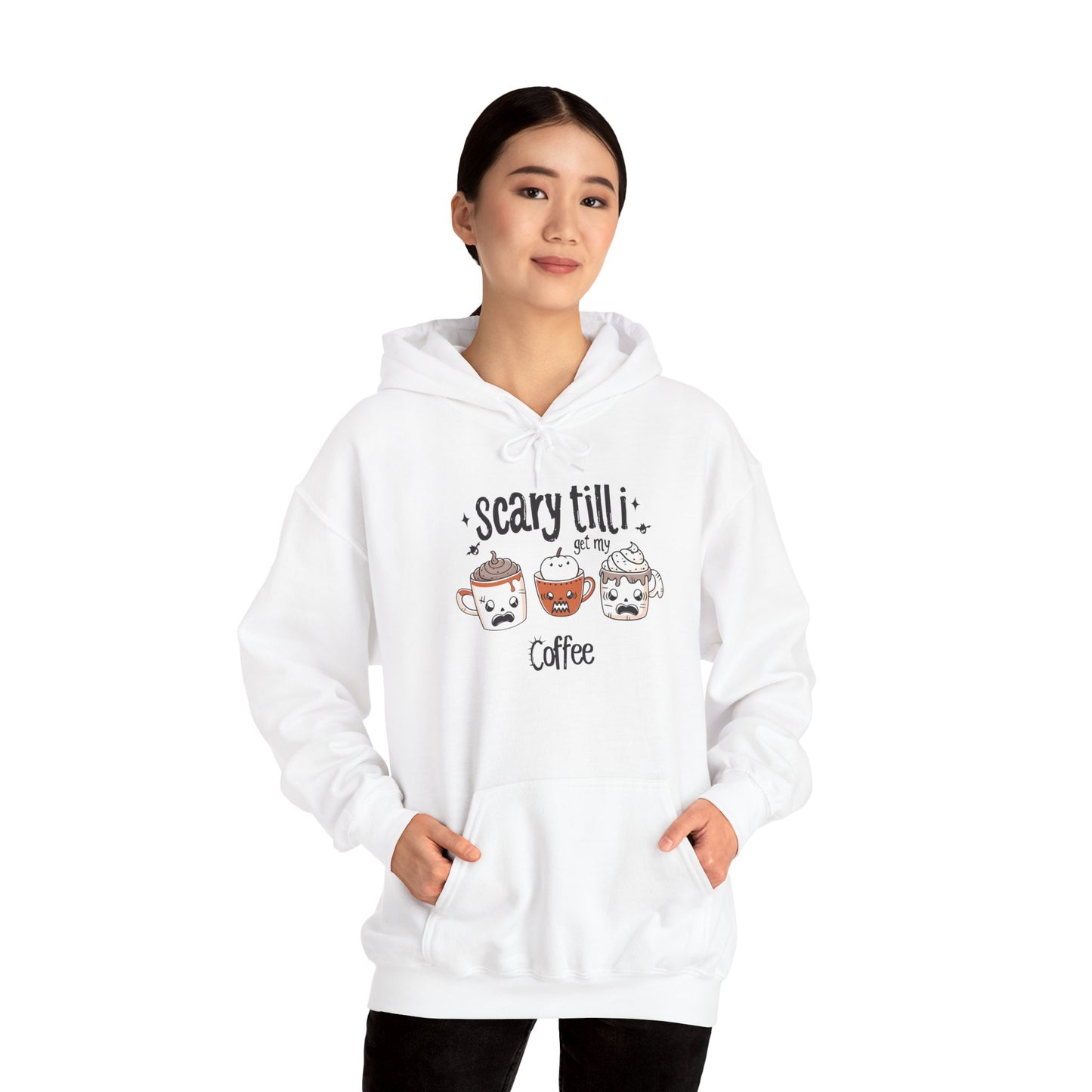 Scary Until I Get My Coffee Unisex Heavy Blend Hoodie