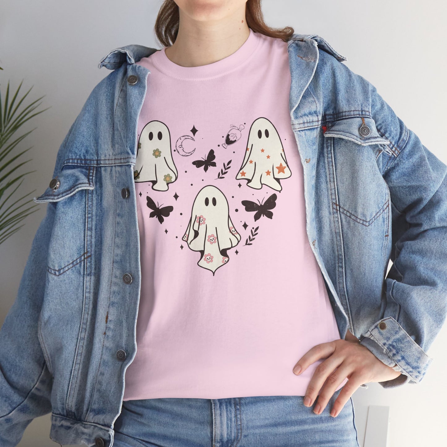 Little Ghost Heart Heavy Cotton T-Shirt