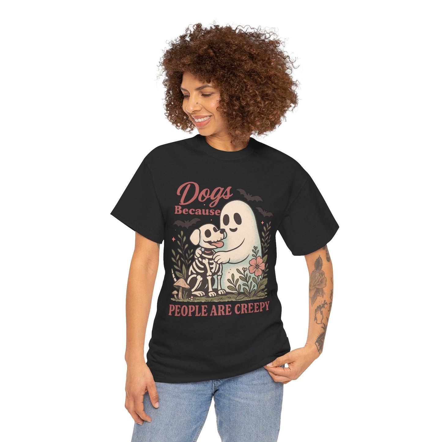 Dogs Because People Are Creepy Unisex Heavy Cotton T-Shirt