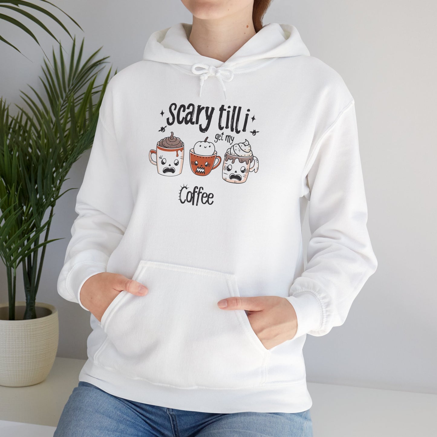 Scary Until I Get My Coffee Unisex Heavy Blend Hoodie