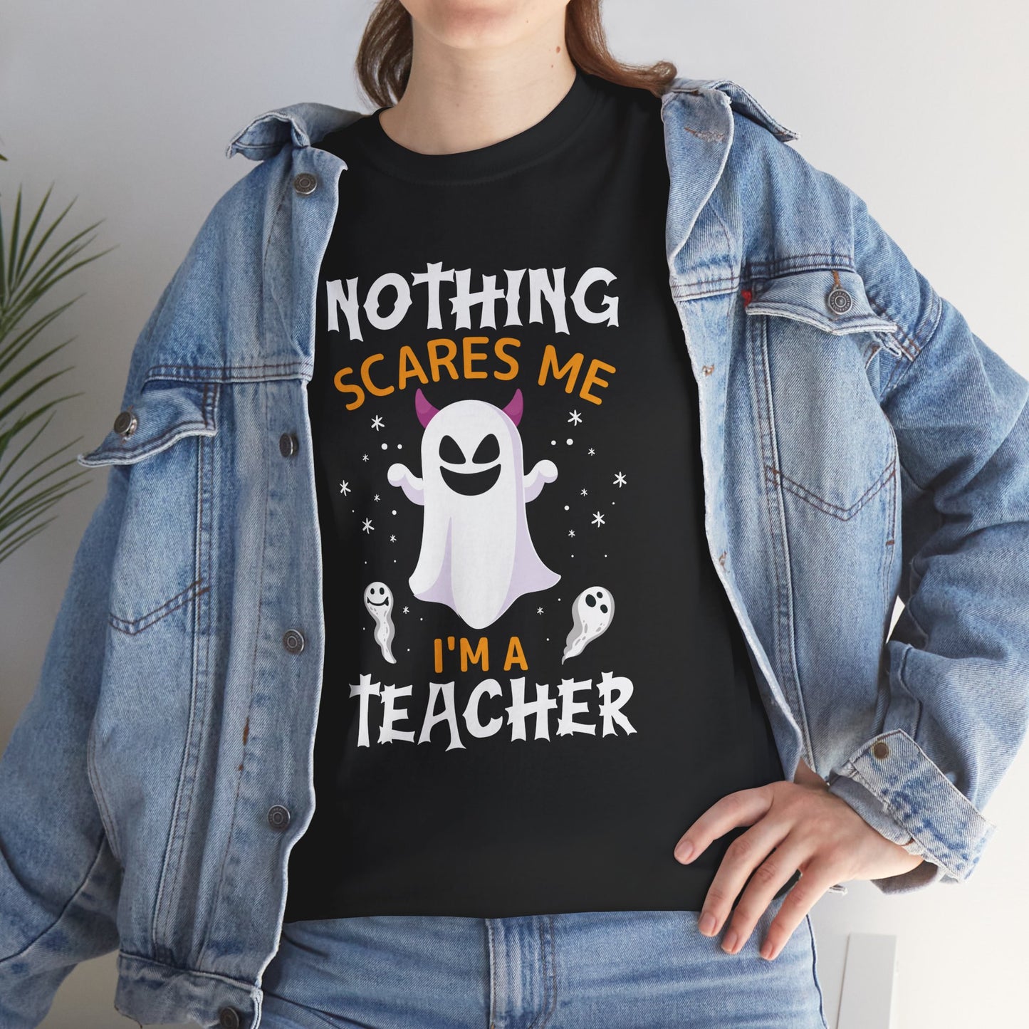 Nothing Scares Me I'm A Teacher Women's Heavy Cotton T-Shirt