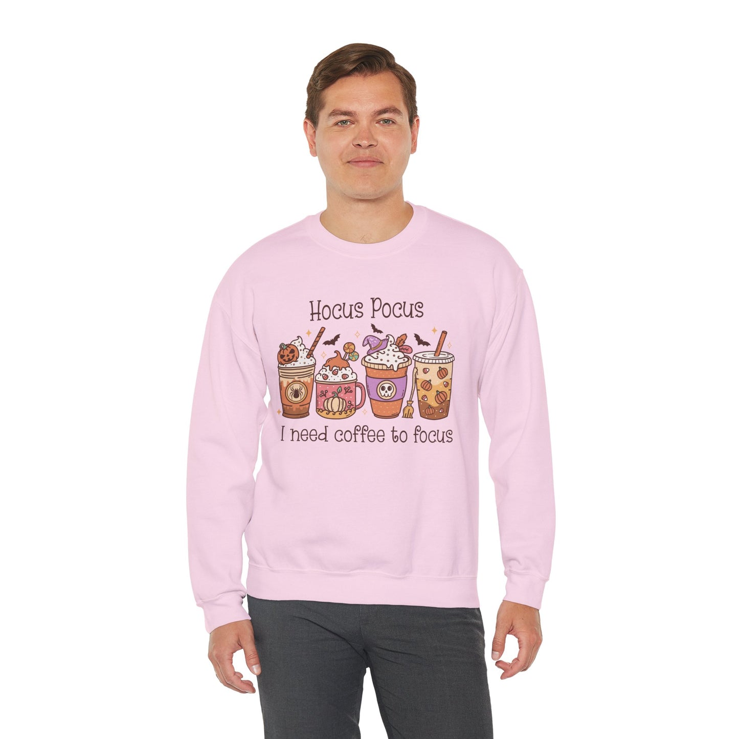 Hocus Pocus I Need Coffee To Focus Unisex Heavy Blend Crewneck Sweatshirt