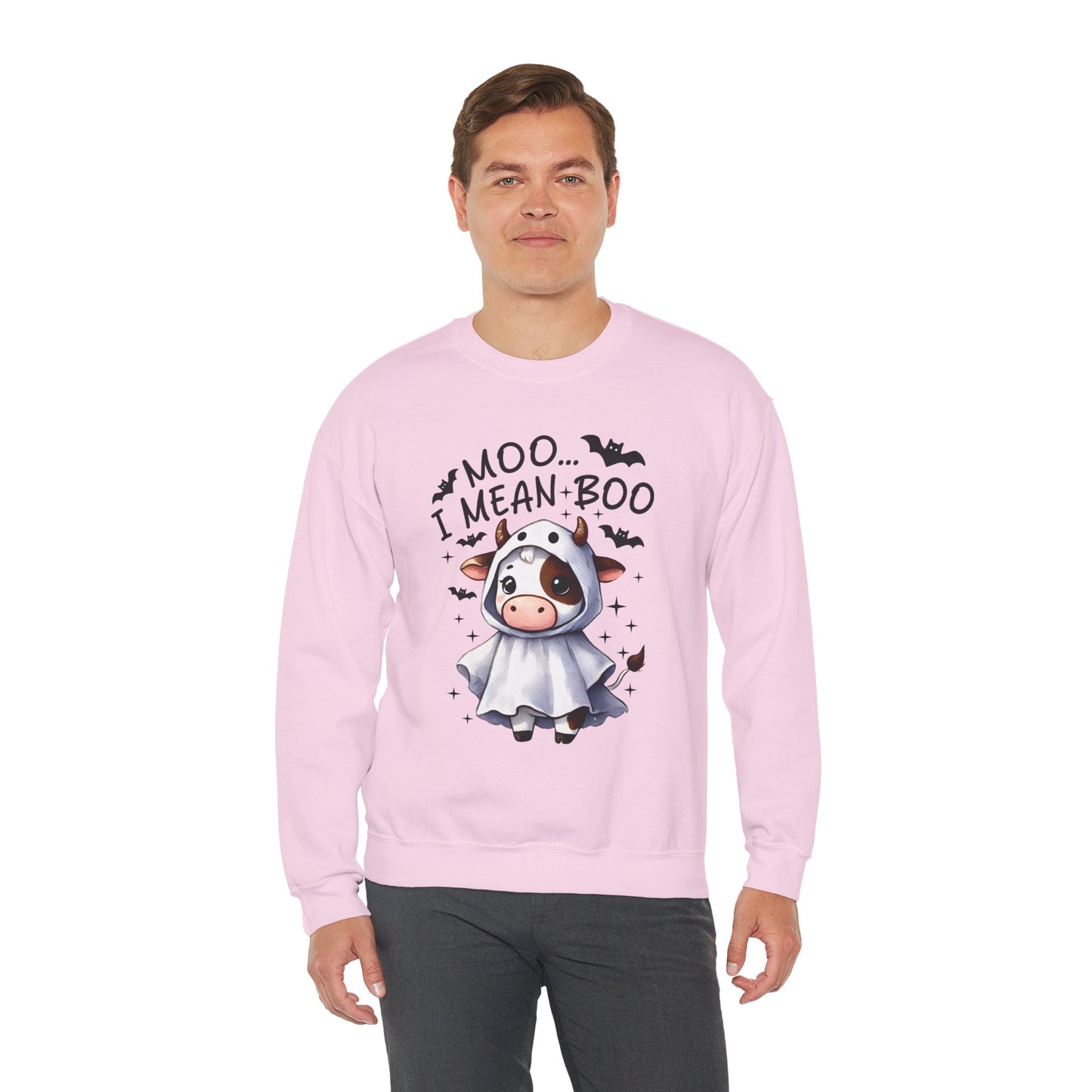 MOO...I Mean-BOO Unisex Heavy Blend Crewneck Sweatshirt