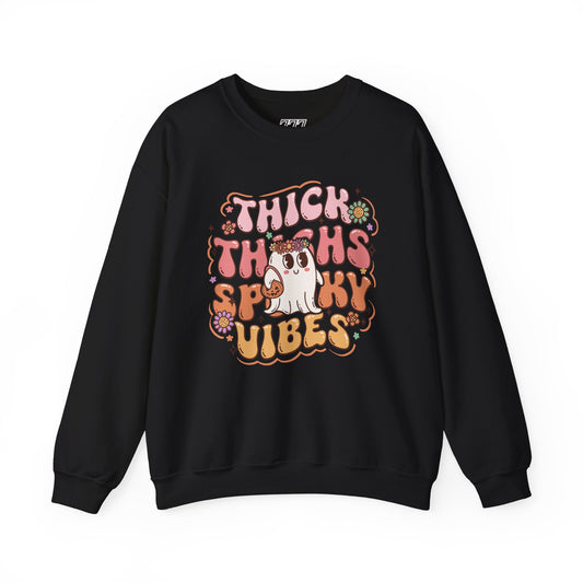Thick Thighs Spooky Vibes II Women's Heavy Blend Crewneck Sweatshirt