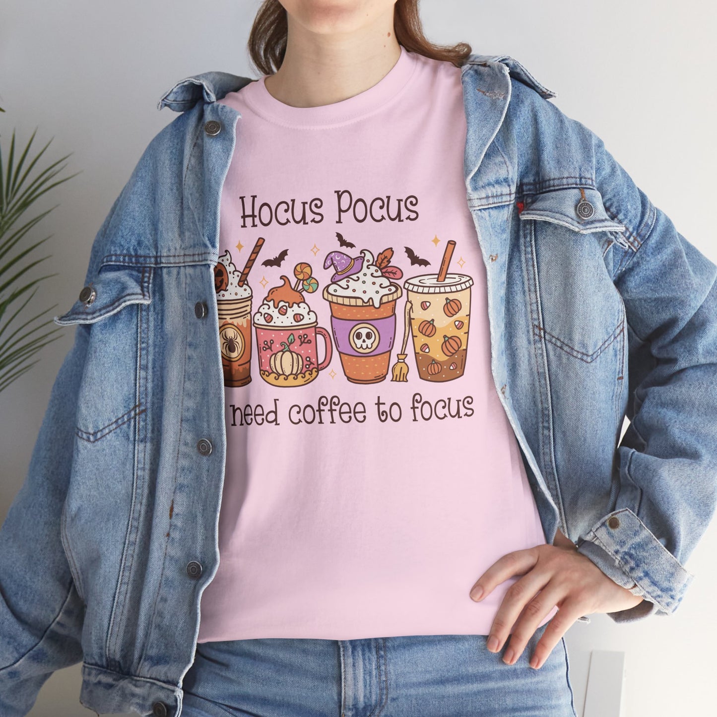 Hocus Pocus I Need Coffee To Focus Unisex Heavy Cotton T-Shirt