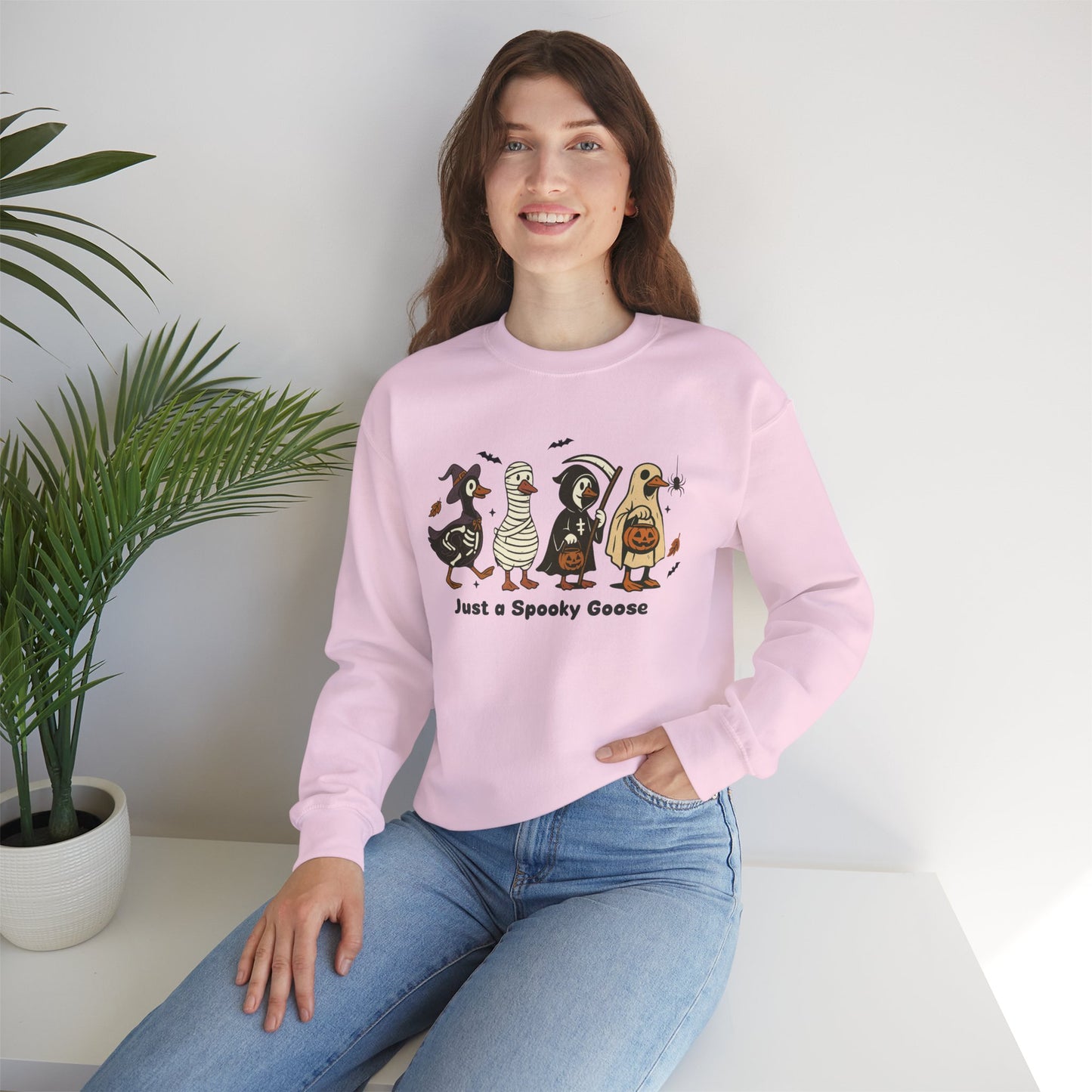 Just A Spooky Goose Unisex Heavy Blend Crewneck Sweatshirt