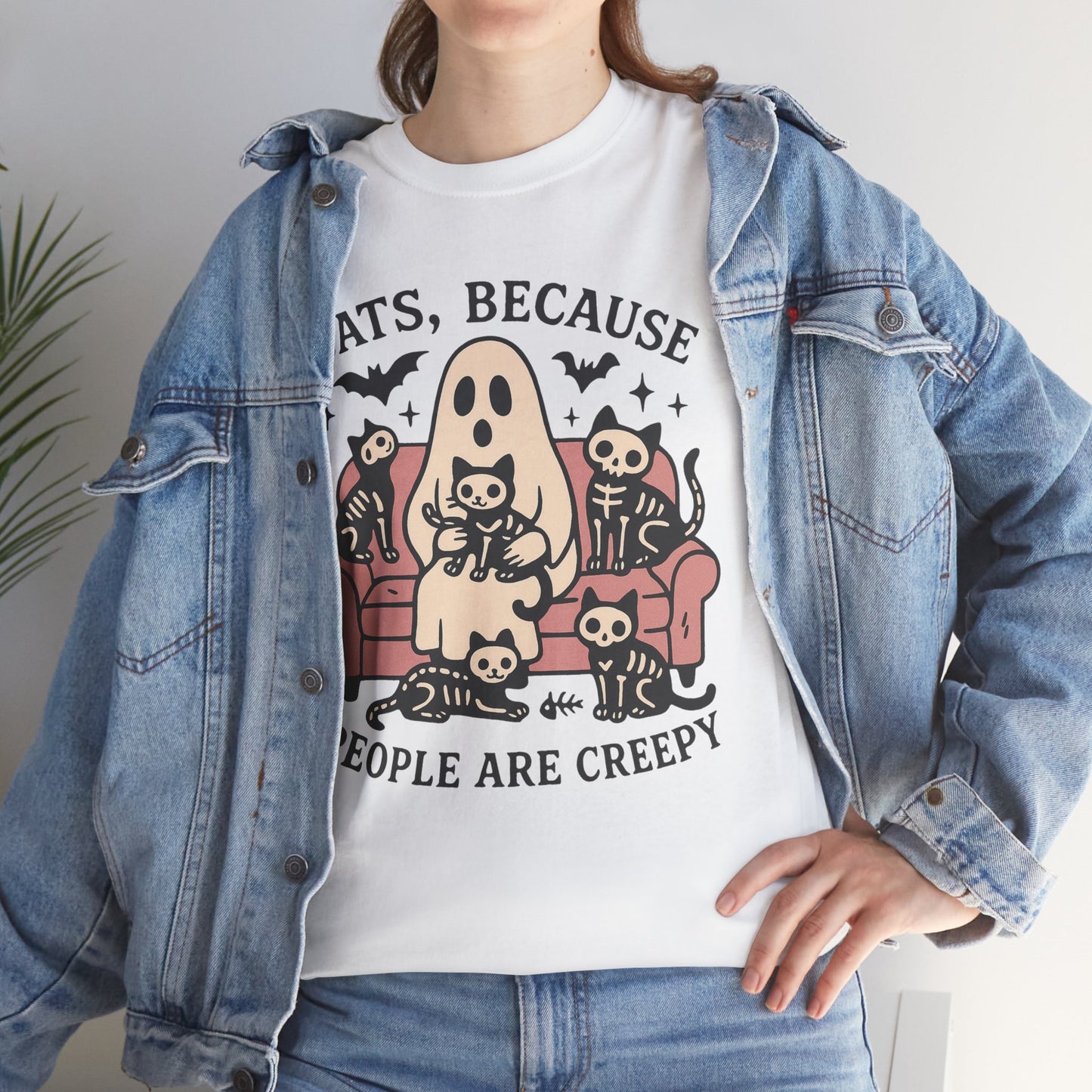 Cats Because People Are Creepy Unisex Heavy Cotton T-Shirt