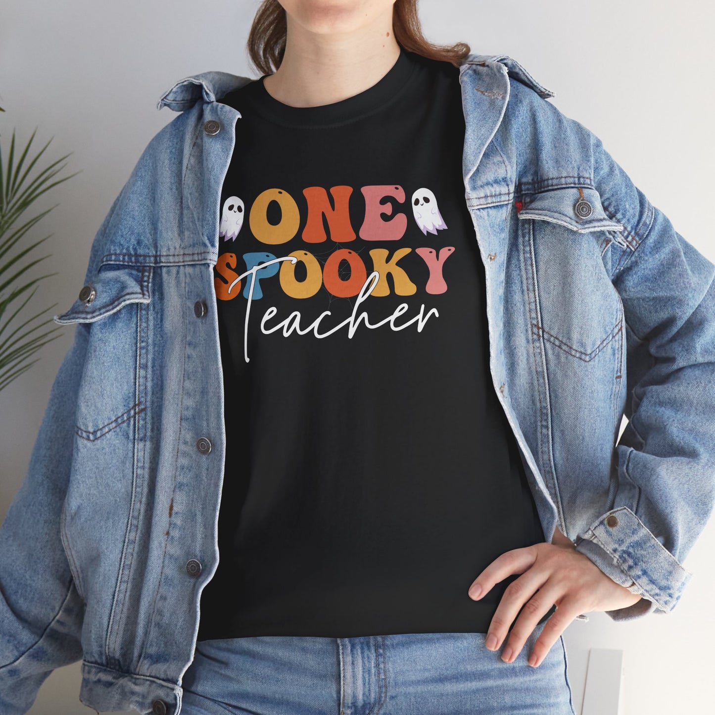 One Spooky Teacher Women's Heavy Cotton T-Shirt