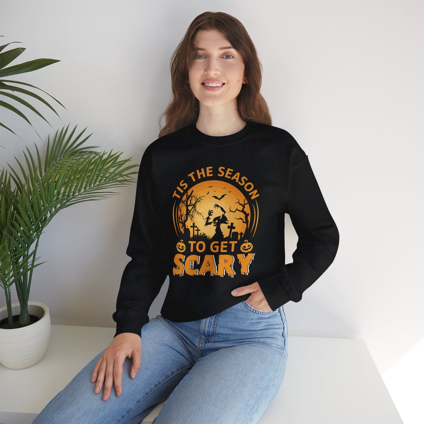 Tis The Season To Get Scary Unisex Heavy Blend Crewneck Sweatshirt