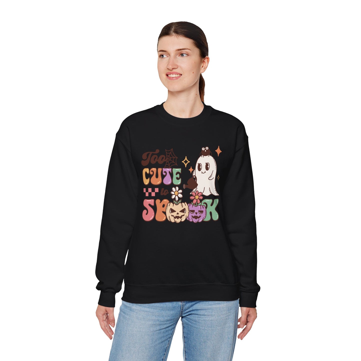 Too Cute To Spook Women's Heavy Blend Crewneck Sweatshirt