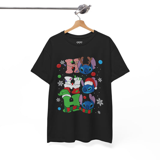 Stacked Stitch Christmas T-Shirt – Cute Holiday Characters Unisex Graphic Tee