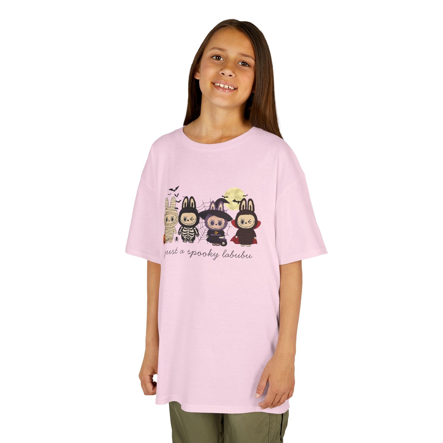 Just A Spooky Labubu Kids Heavy Cotton T-Shirt