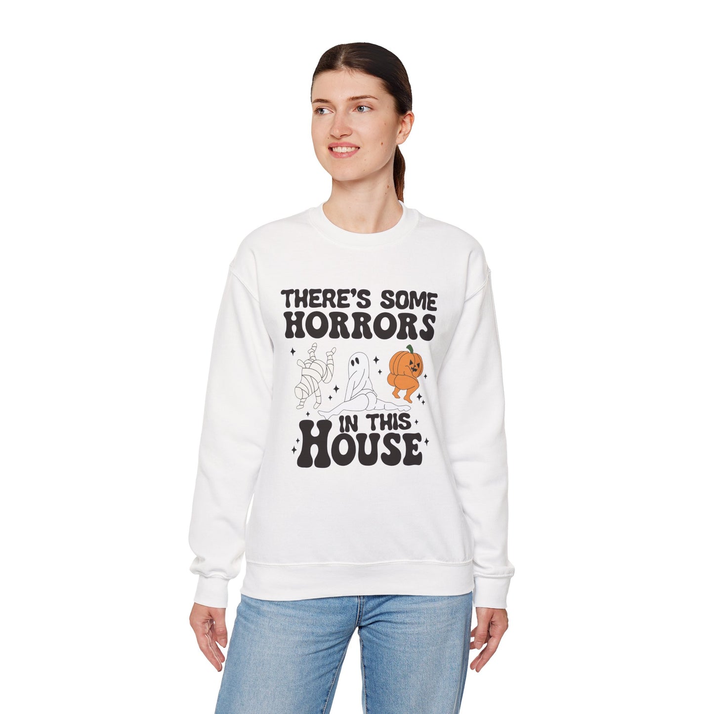 There's Some Horrors In This House Unisex Heavy Blend Crewneck Sweatshirt