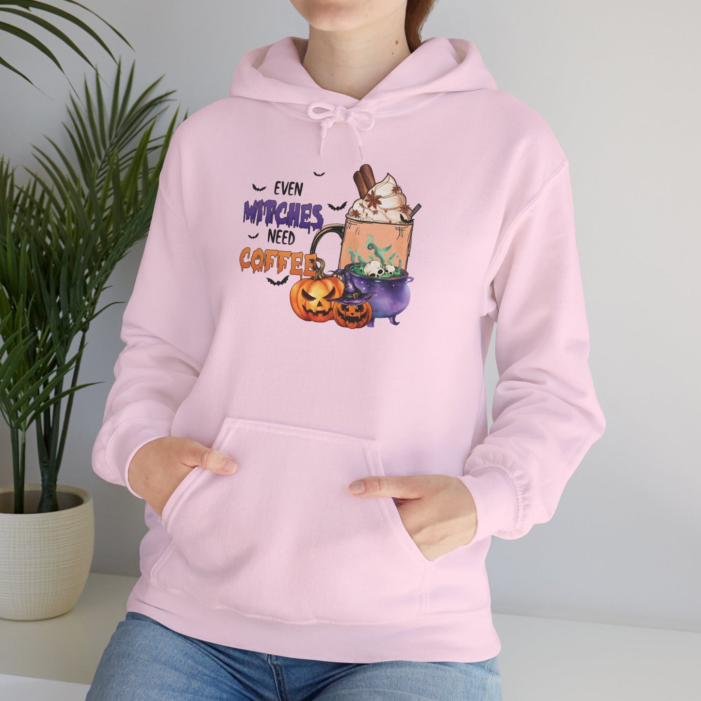 Even Witches Need Coffee Women's Heavy Blend Hoodie