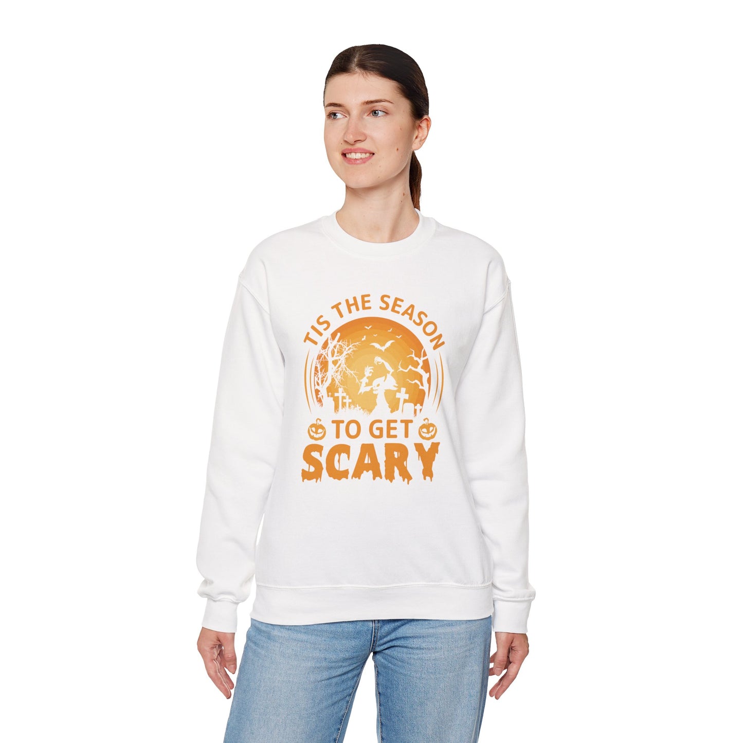 Tis The Season To Get Scary Unisex Heavy Blend Crewneck Sweatshirt
