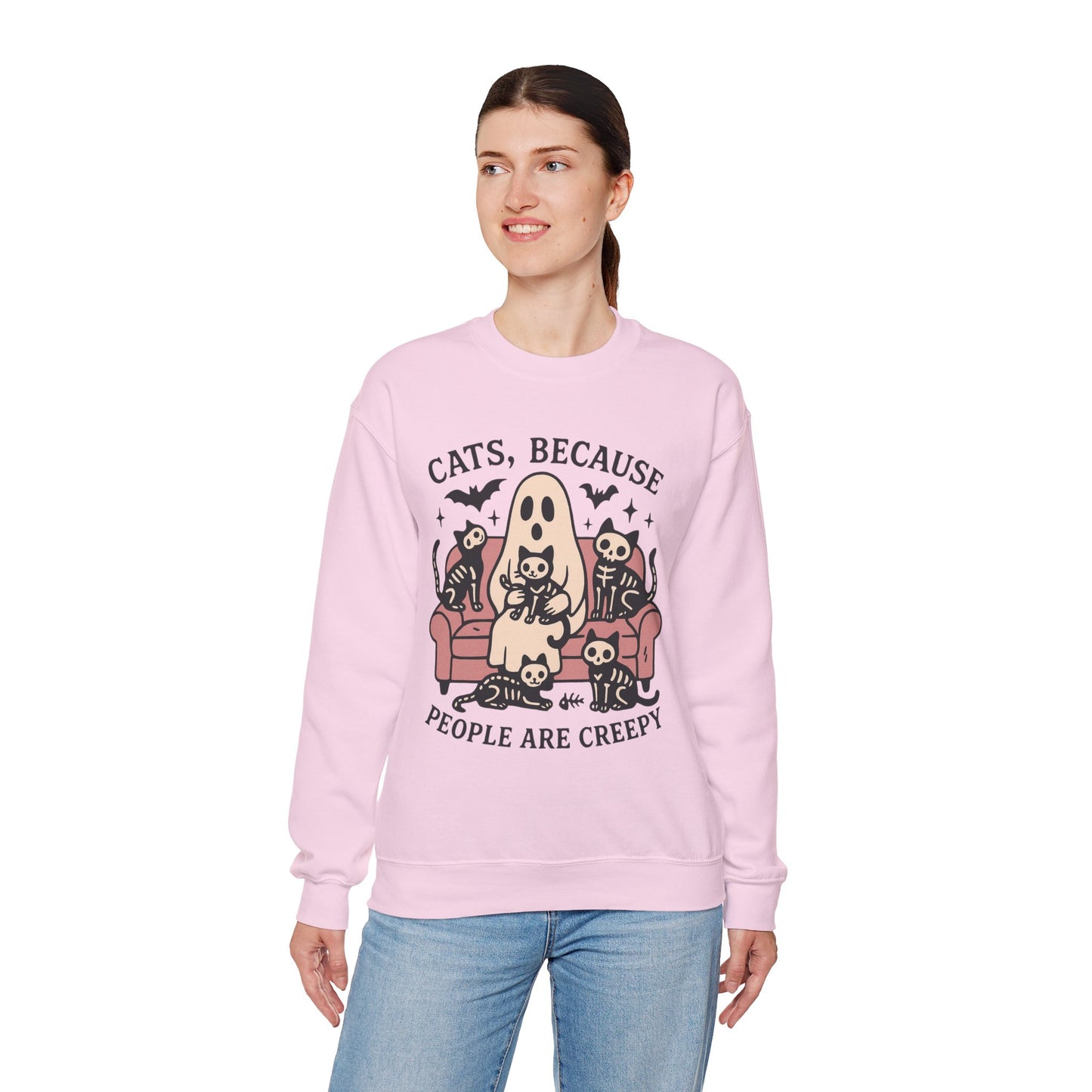 Cats Because People Are Creepy Unisex Heavy Blend Crewneck Sweatshirt