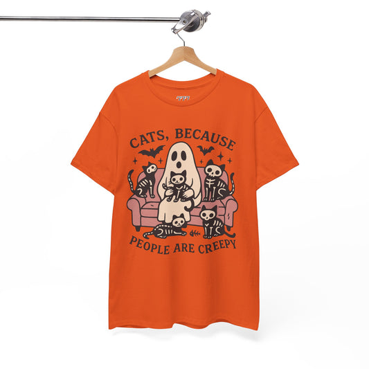 Cats Because People Are Creepy Unisex Heavy Cotton T-Shirt