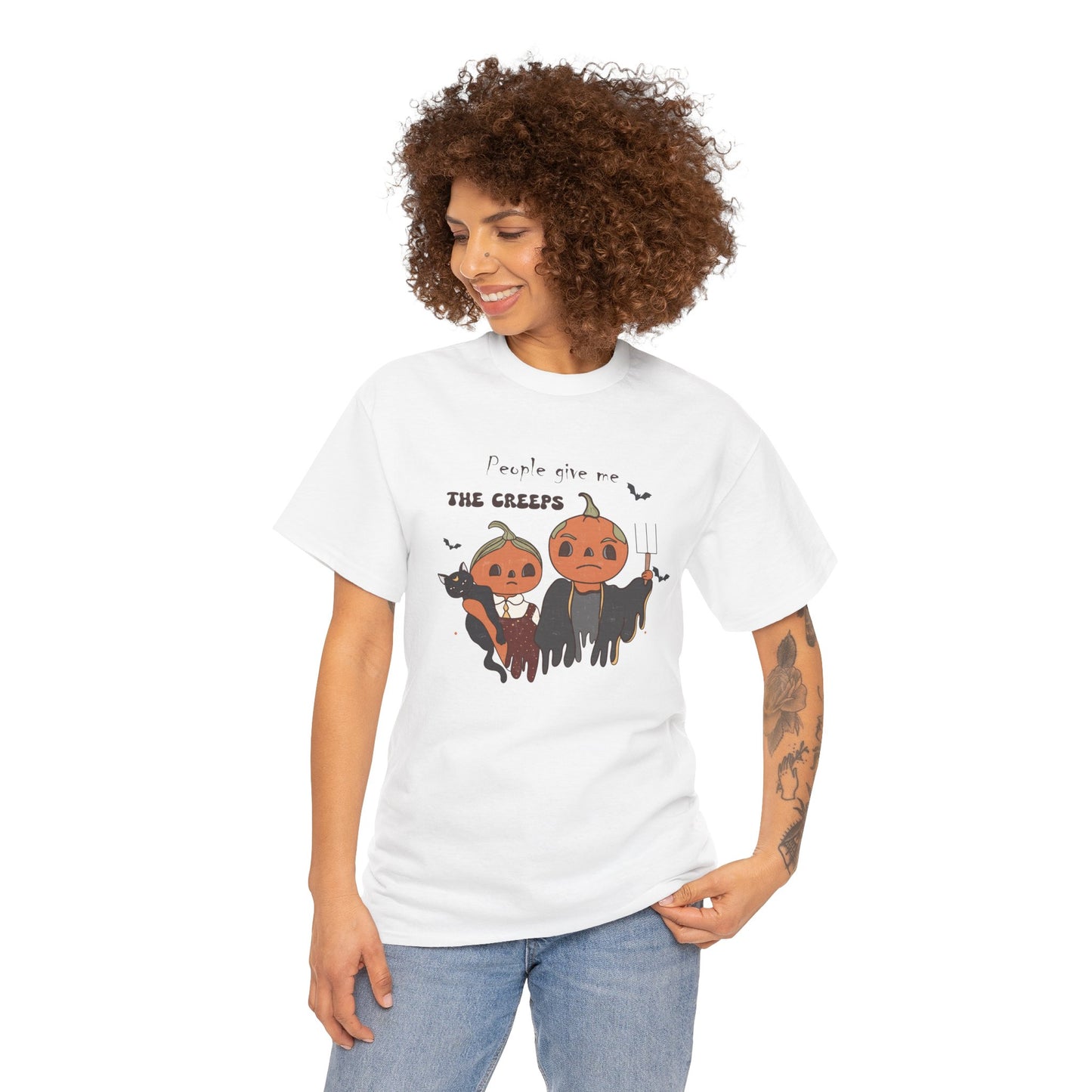 People Give Me The Creeps Unisex Heavy Cotton T-Shirt