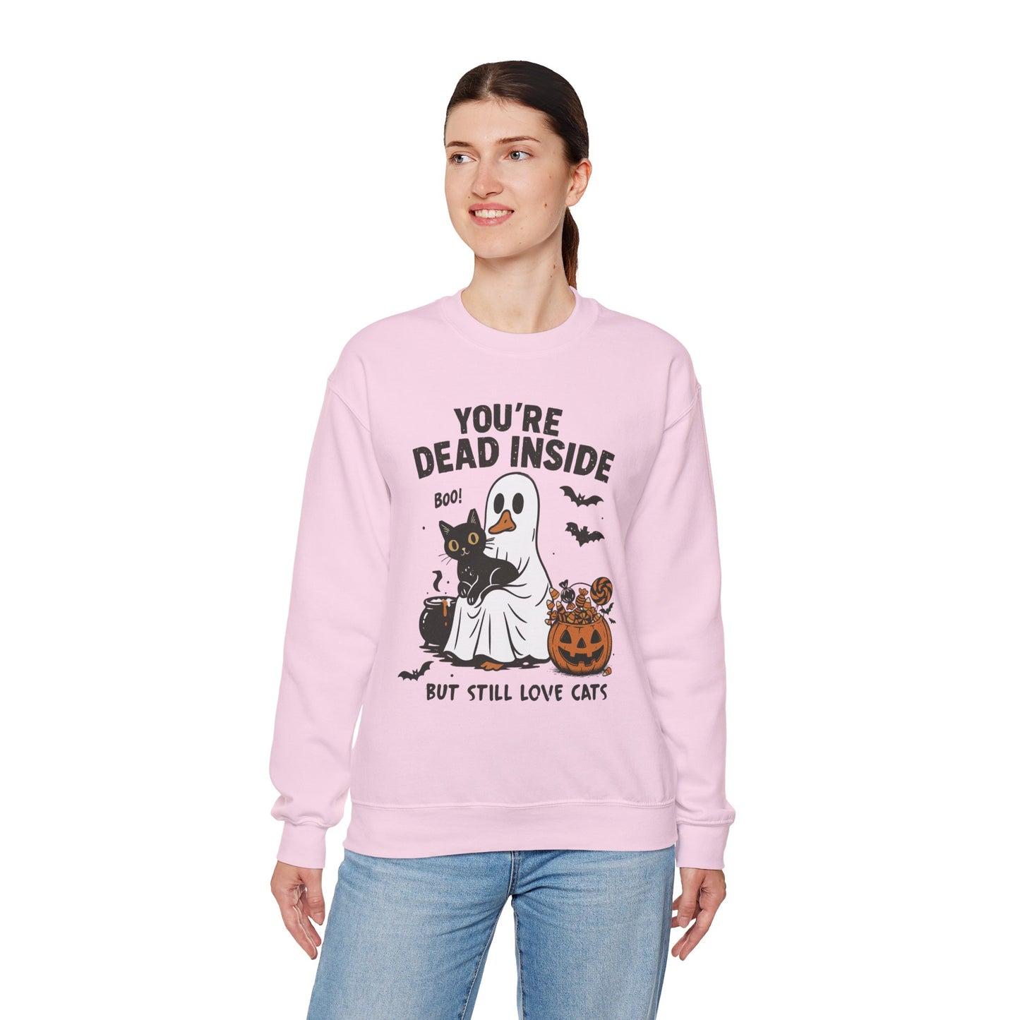 You’re Dead Inside But Still Love Cats Unisex Heavy Blend Crewneck Sweatshirt