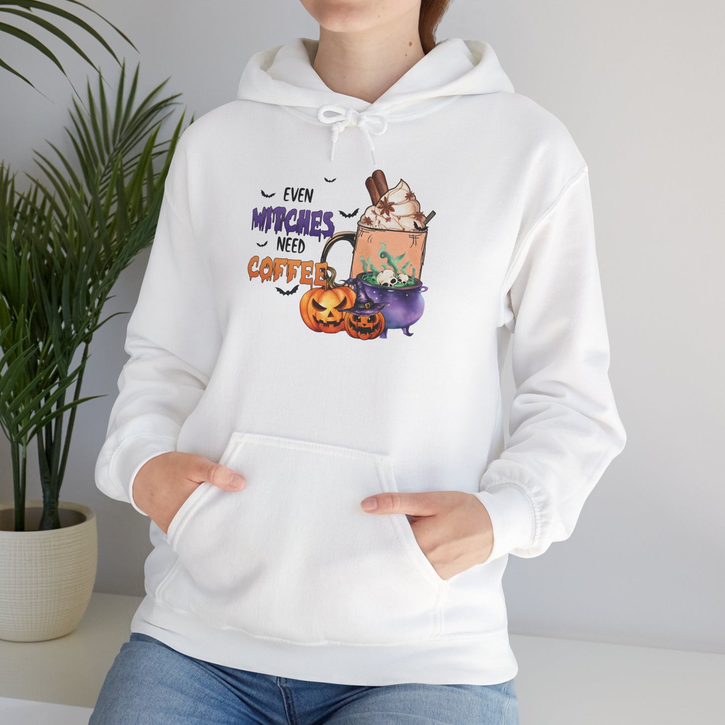 Even Witches Need Coffee Women's Heavy Blend Hoodie