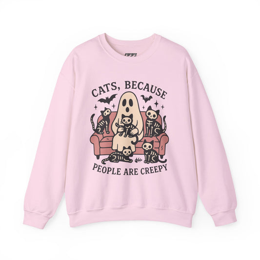 Cats Because People Are Creepy Unisex Heavy Blend Crewneck Sweatshirt