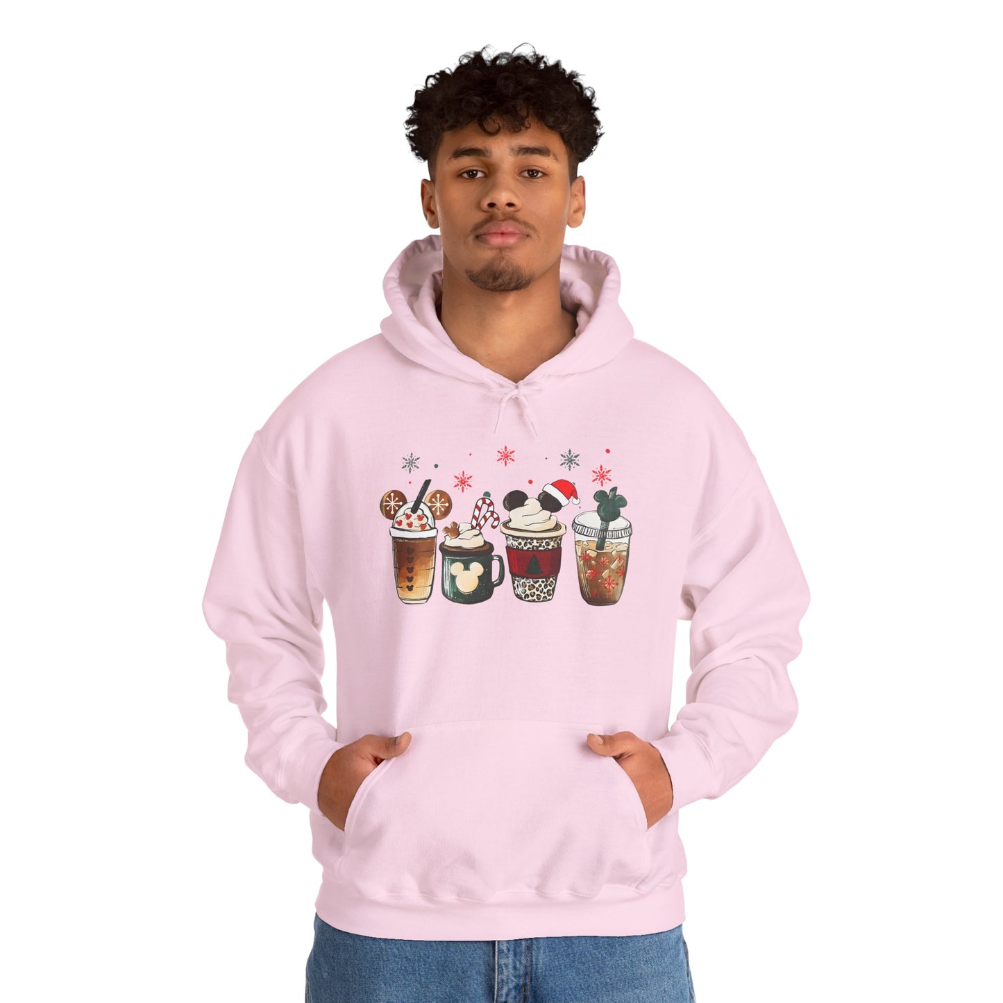 Christmas Coffee Lovers Hoodie – Cute Holiday Drink Art Hooded Sweatshirt (Unisex)