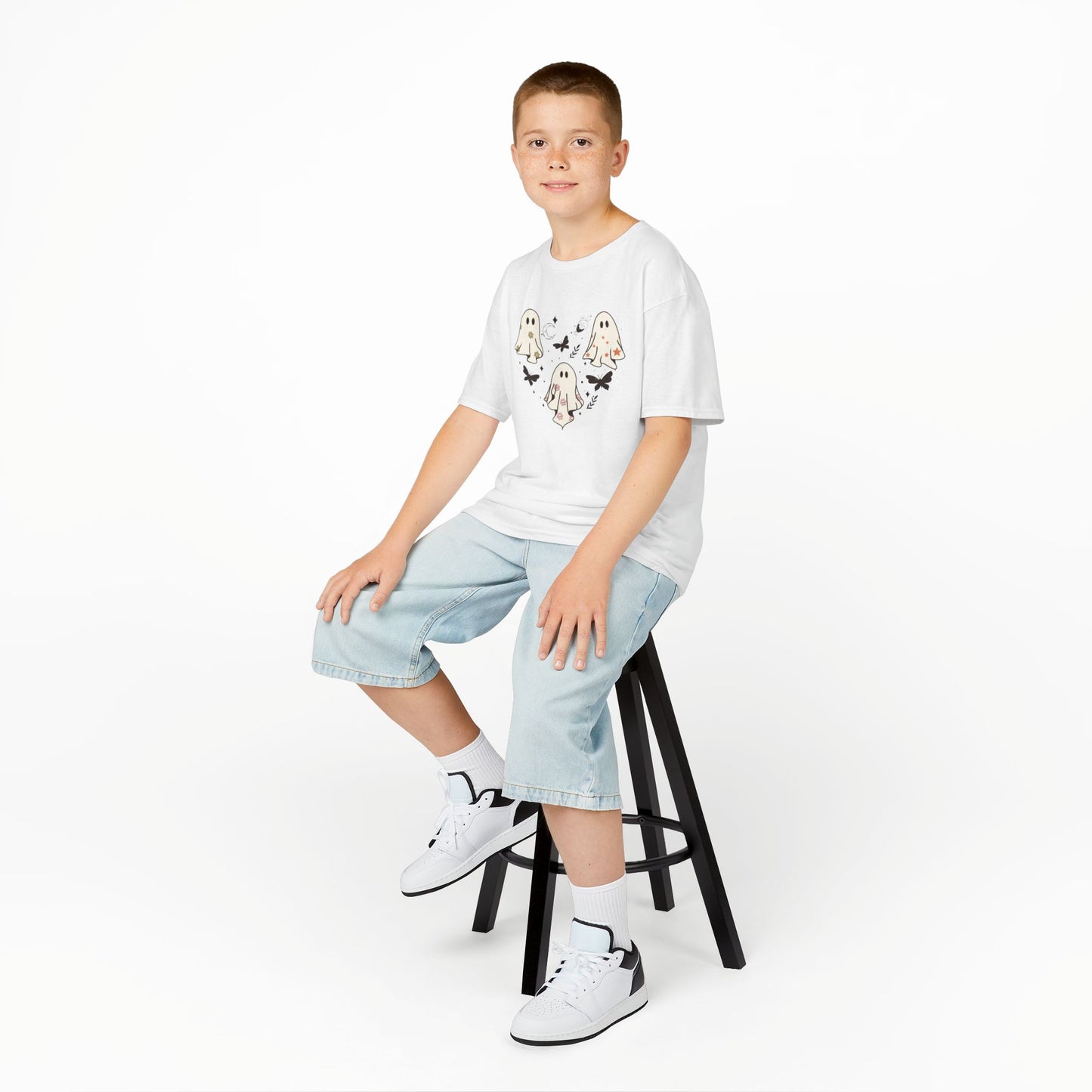 Little Ghost Heart Kids Heavy Cotton T-Shirt