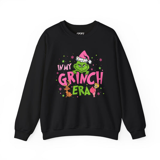 In My Grinch Era Funny Christmas Grinch-Inspired Holiday Sweatshirt – Pink Santa Festive Unisex Heavy Blend Crewneck